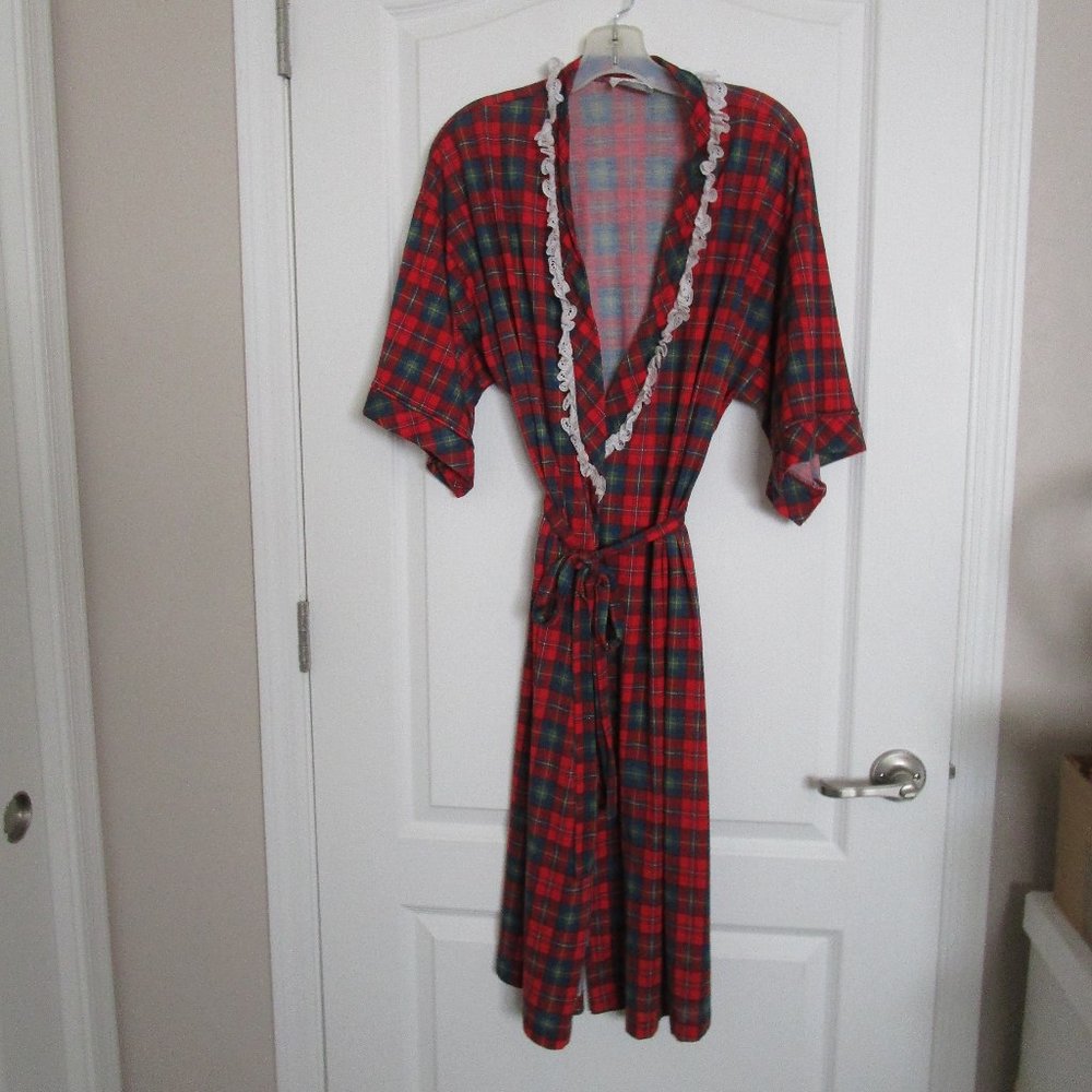 plaid robe dressing gown